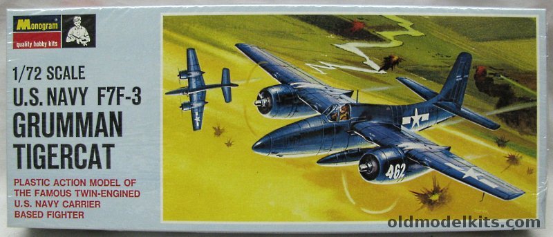 Monogram 1/72 Grumman F7F-3 Tigercat USN - Blue Box Issue - (F7F3), PA163-100 plastic model kit